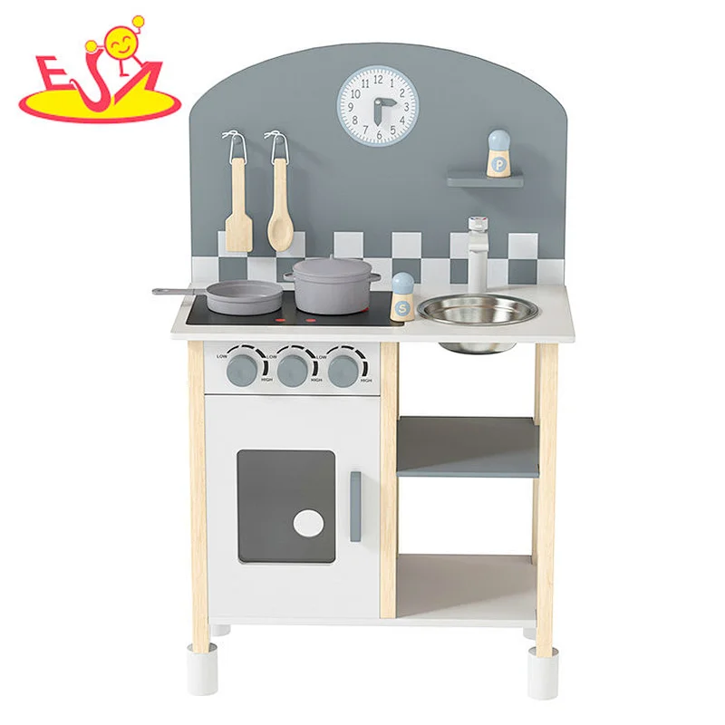 تصميم جديد معكرون لعبة مطبخ خشبية لطيفة للأطفال W10C582
