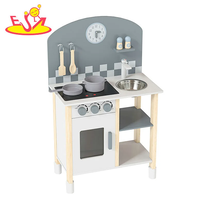 تصميم جديد معكرون لعبة مطبخ خشبية لطيفة للأطفال W10C582